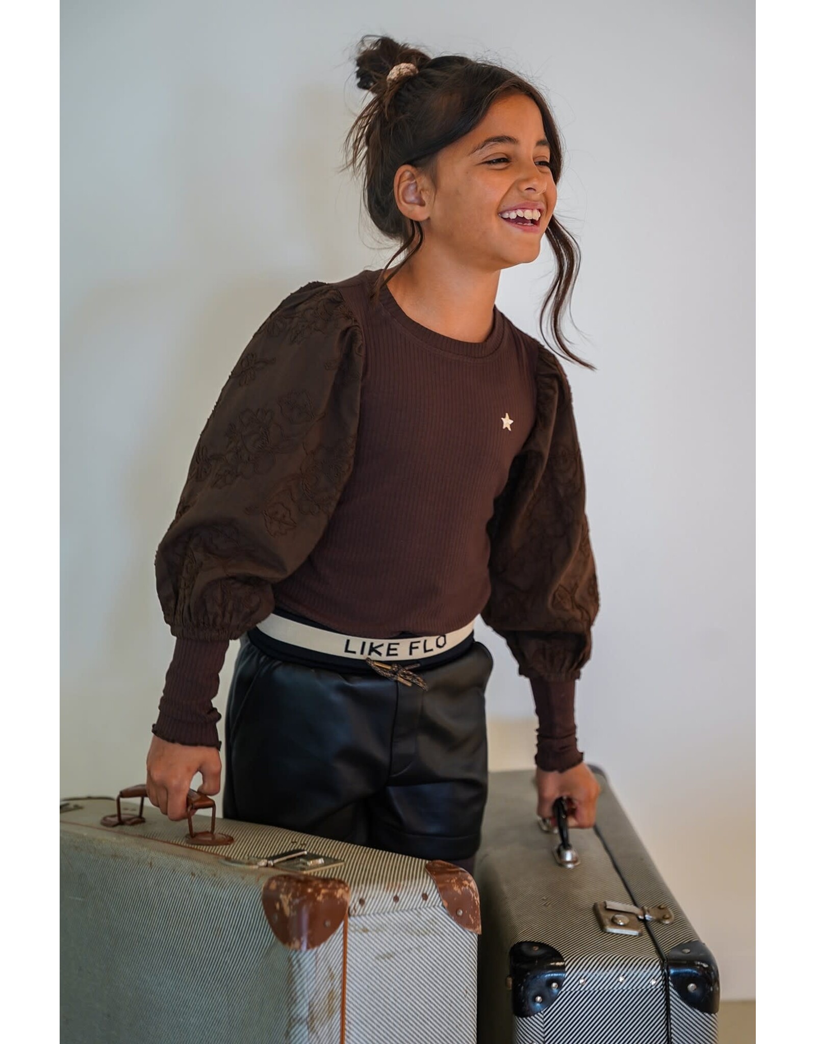Like Flo Eloise Flo girls top Choco