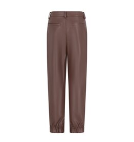 Like Flo Feyza Flo girls faux leather pants with elastic detail at bottomhem Choco