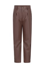 Like Flo Feyza Flo girls faux leather pants with elastic detail at bottomhem Choco