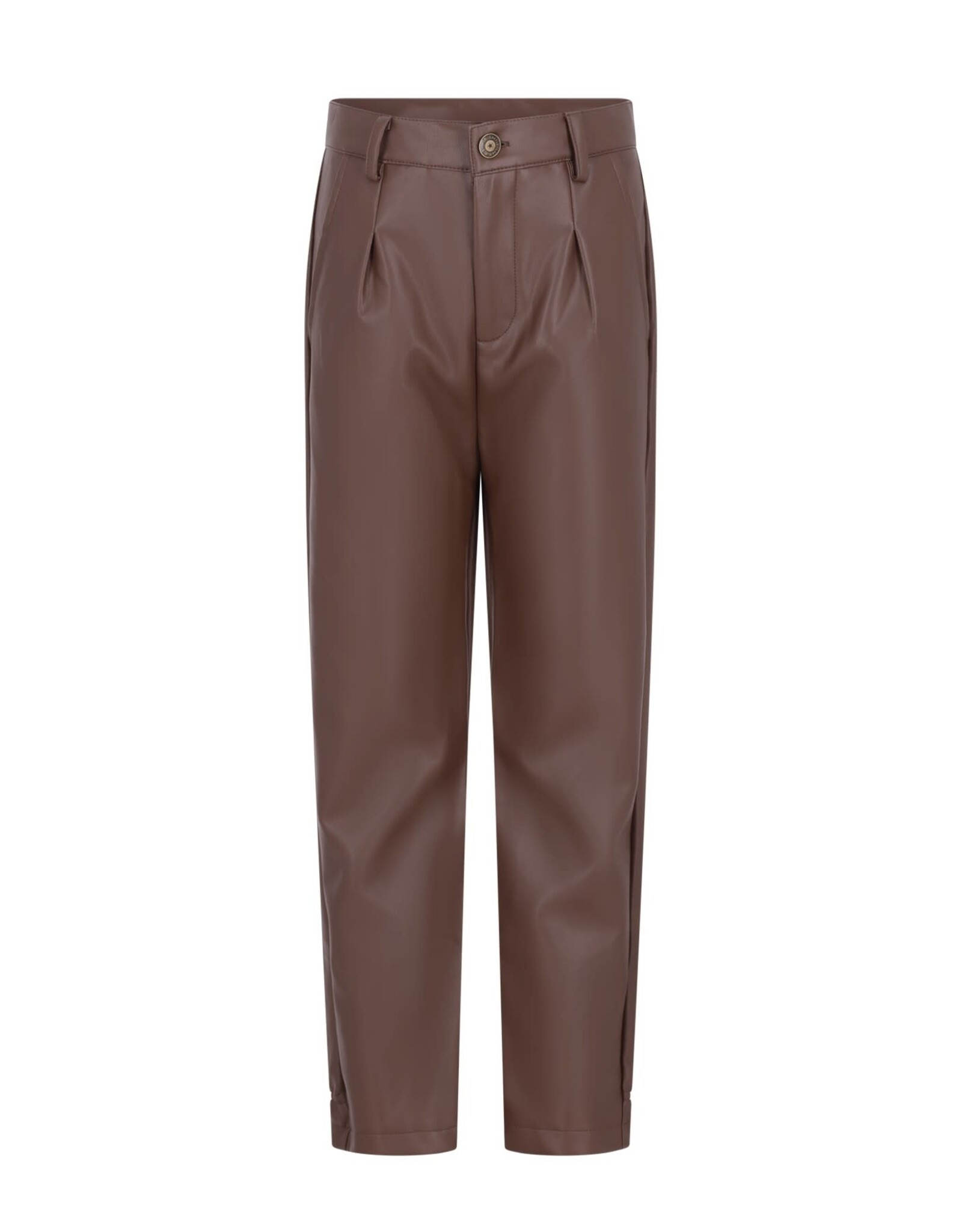 Like Flo Feyza Flo girls faux leather pants with elastic detail at bottomhem Choco