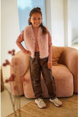 Like Flo Feyza Flo girls faux leather pants with elastic detail at bottomhem Choco