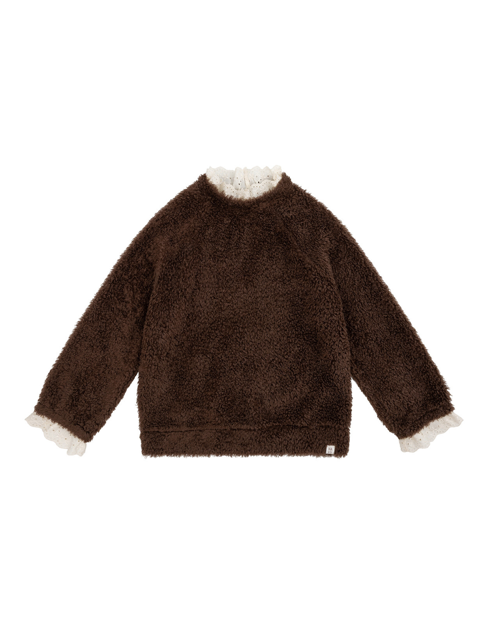 NAVY NATURAL Jackie broderie sweater brown teddy