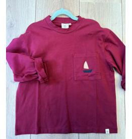 NAVY NATURAL Hidde burgundy longsleeve boat