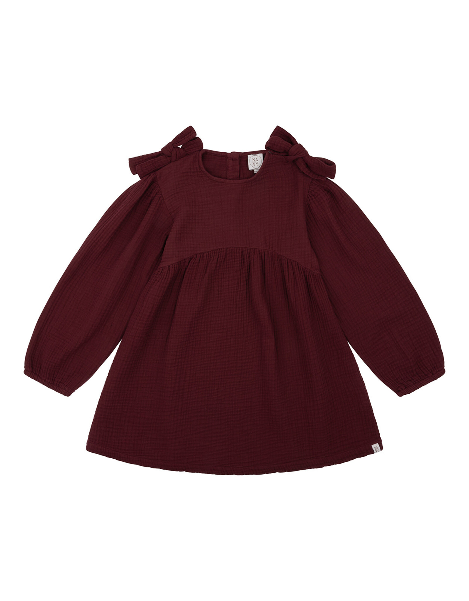 NAVY NATURAL Fransje dress burgundy mousseline