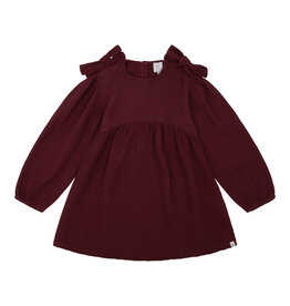 NAVY NATURAL Fransje dress burgundy mousseline