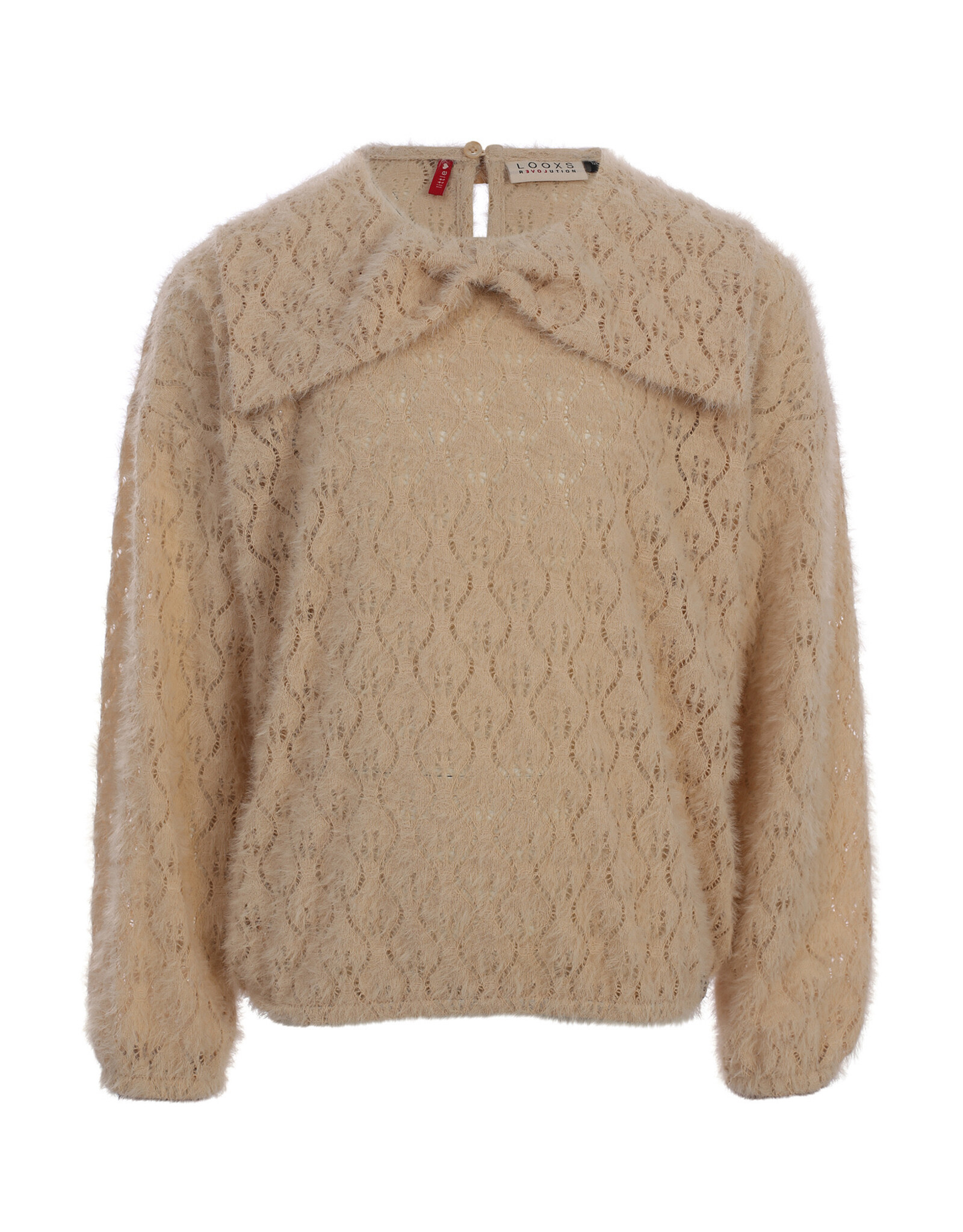 Little Looxs Little lace bow blouse Latte