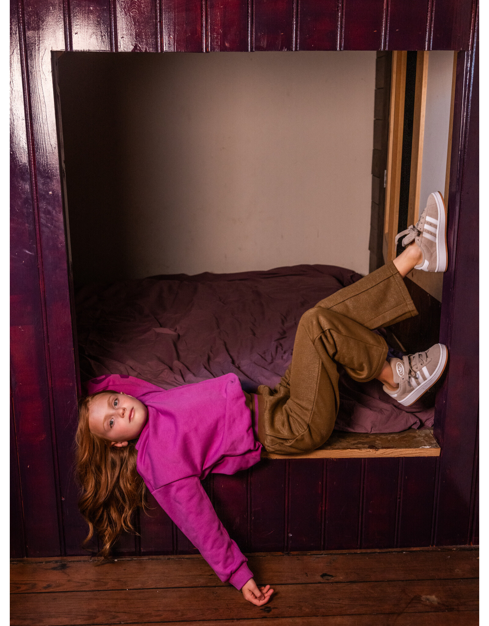 Little Looxs Little lurex sweatpants Olive