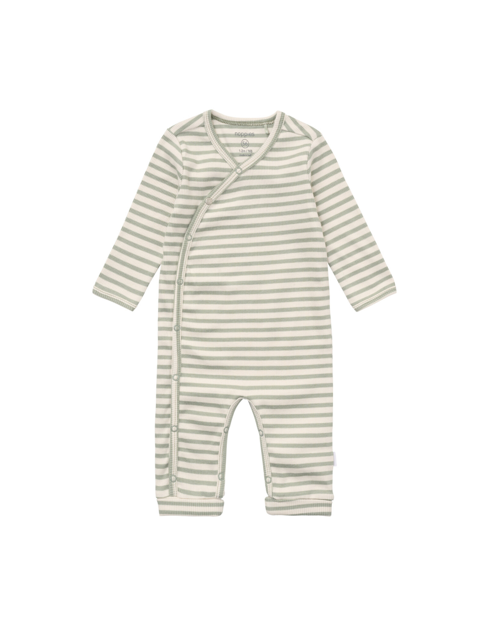 Noppies Playsuit LS Stripe Iceberg Green
