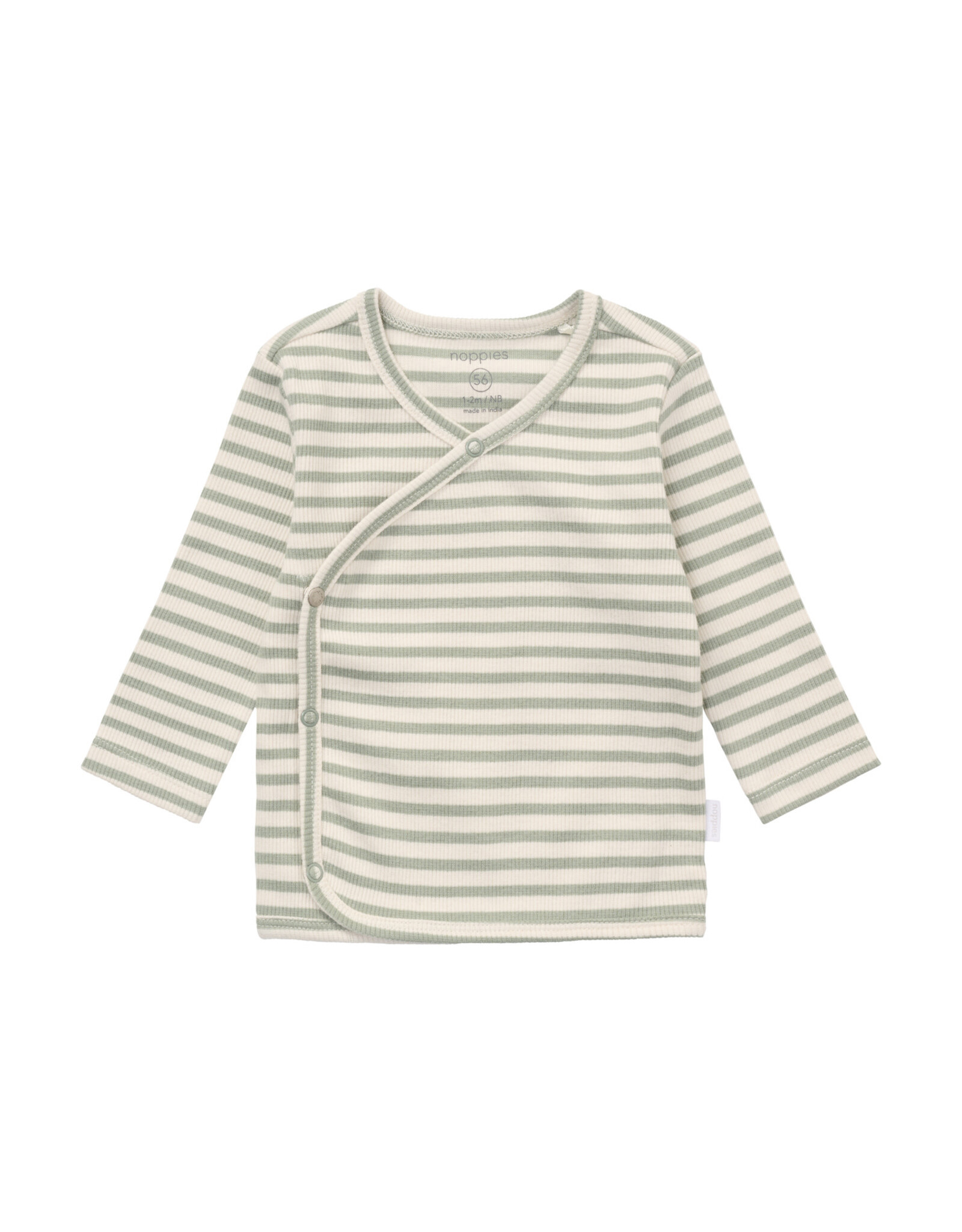 Noppies Top LS Stripe Iceberg Green