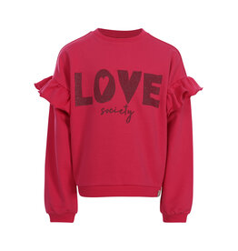 Little Looxs Little ruffle sweater warm fuchsia