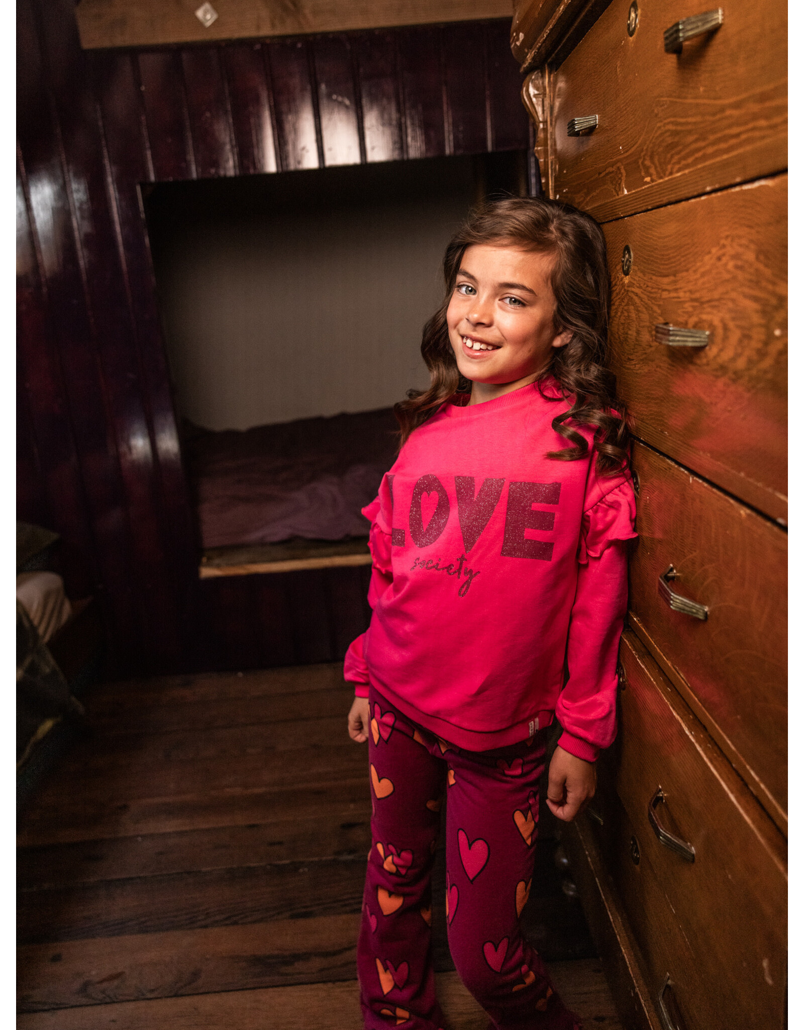Little Looxs Little ruffle sweater warm fuchsia
