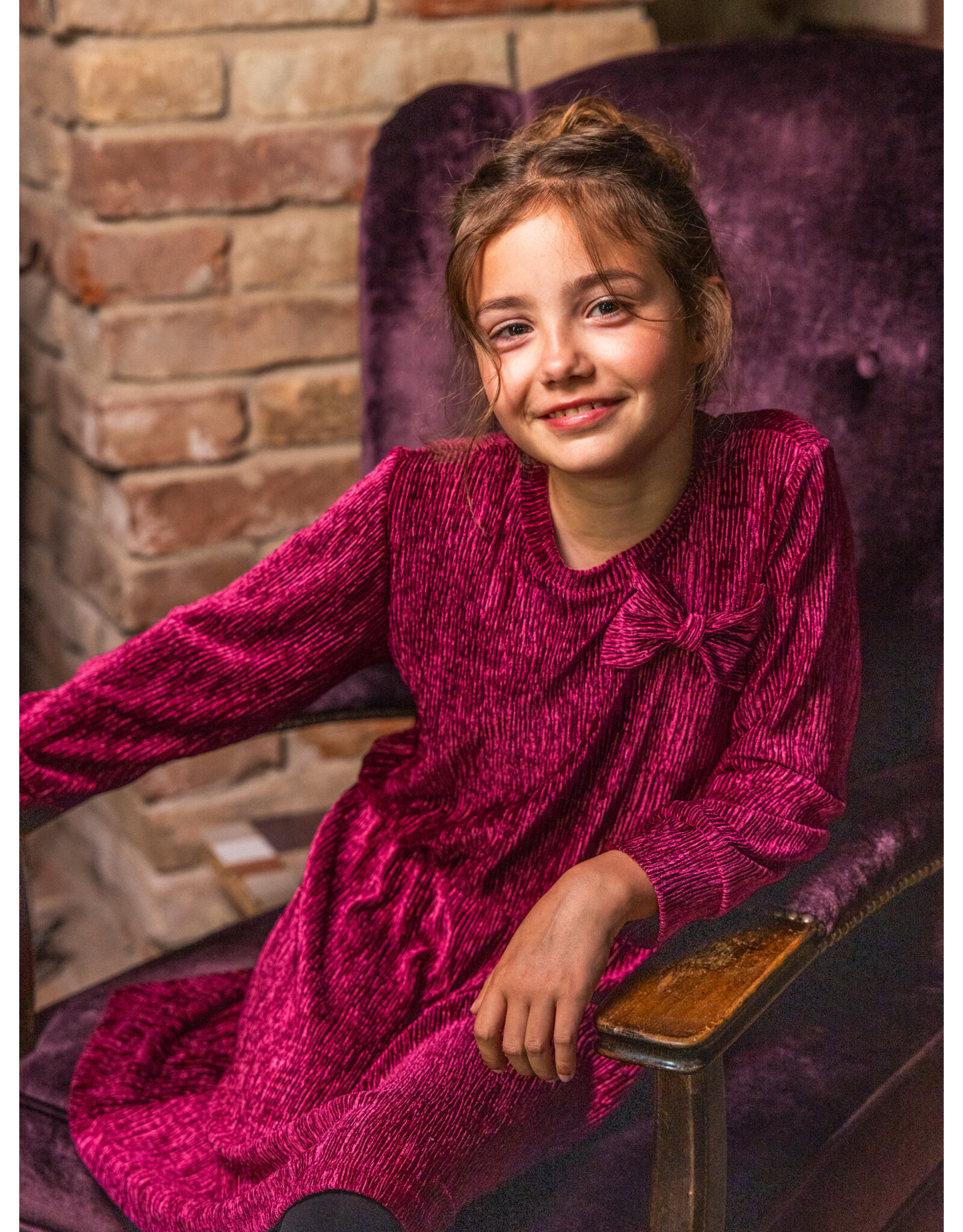 Little Looxs Little velvet dress Ruby red