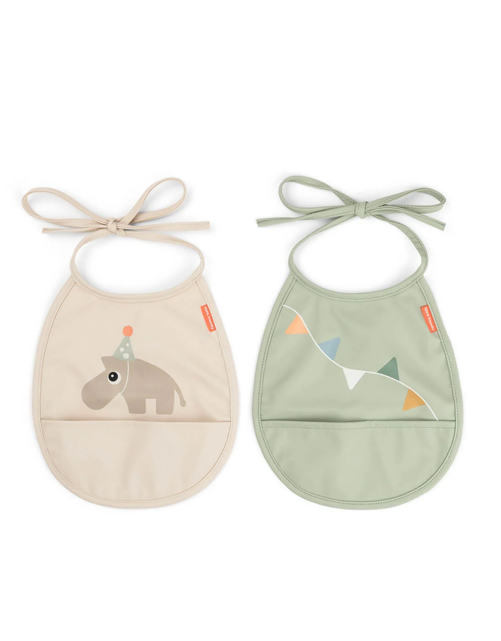 Done by Deer Tiny pocket bib 2-pack celebration Sans