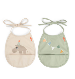 Done by Deer Tiny pocket bib 2-pack celebration Sans