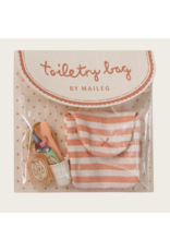 Maileg Toothbrush set in bag Mouse Coral stripe