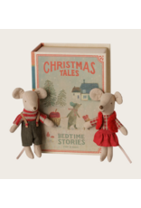 Maileg Christmas twin mice little sister and brother in book