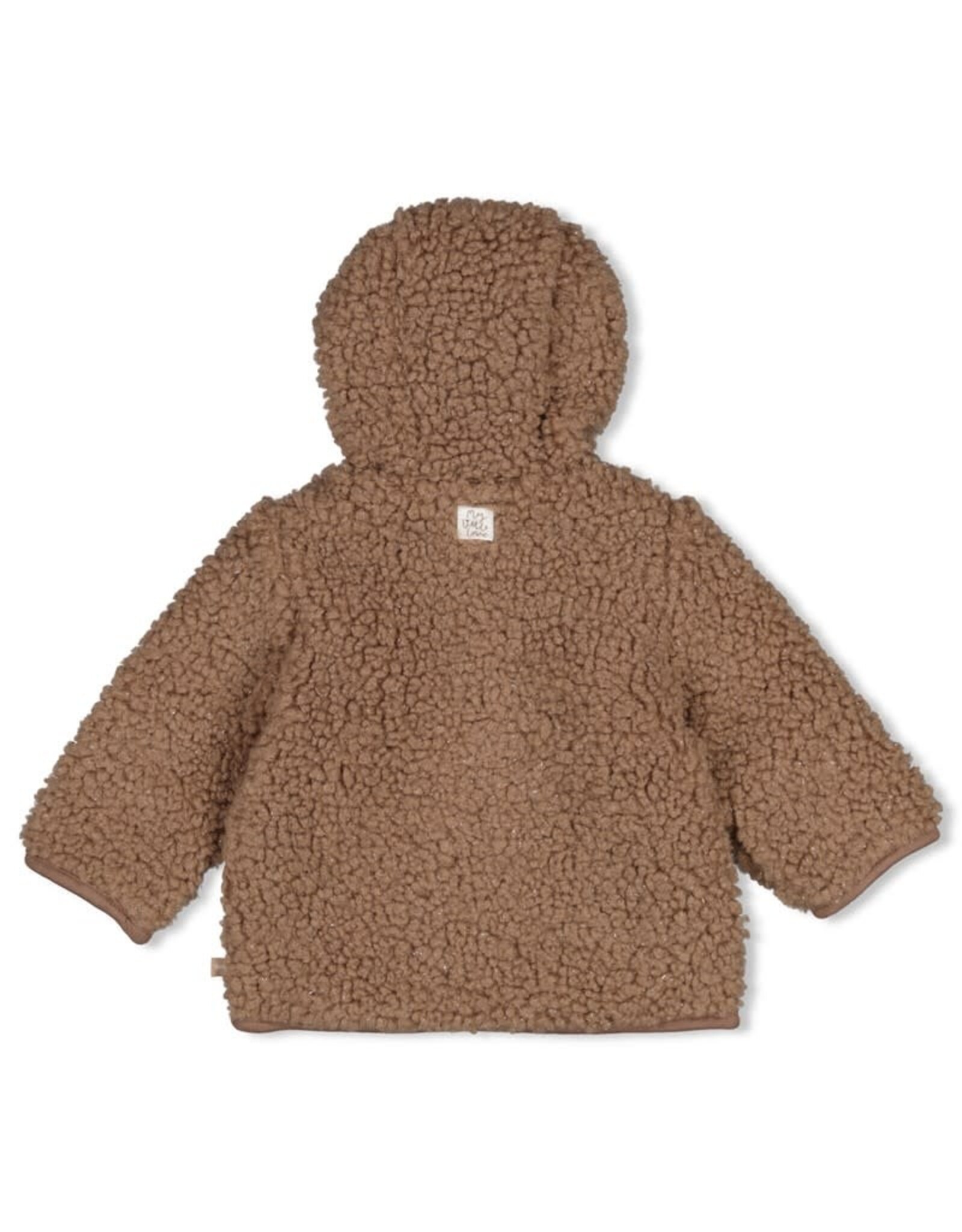 Feetje Bouclé omkeerbaar jasje met capuchon - My Little Love Taupe