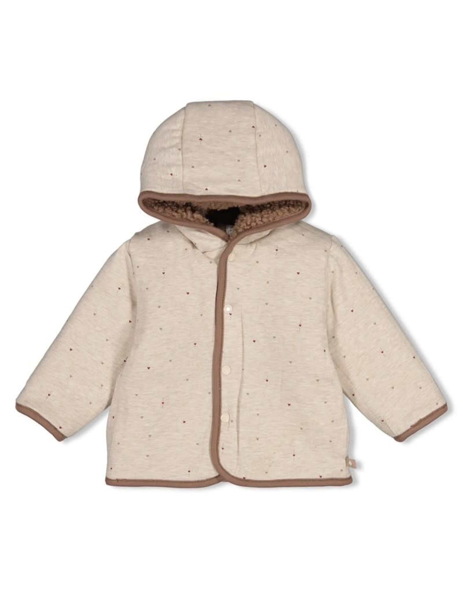 Feetje Bouclé omkeerbaar jasje met capuchon - My Little Love Taupe