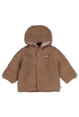 Feetje Bouclé omkeerbaar jasje met capuchon - My Little Love Taupe