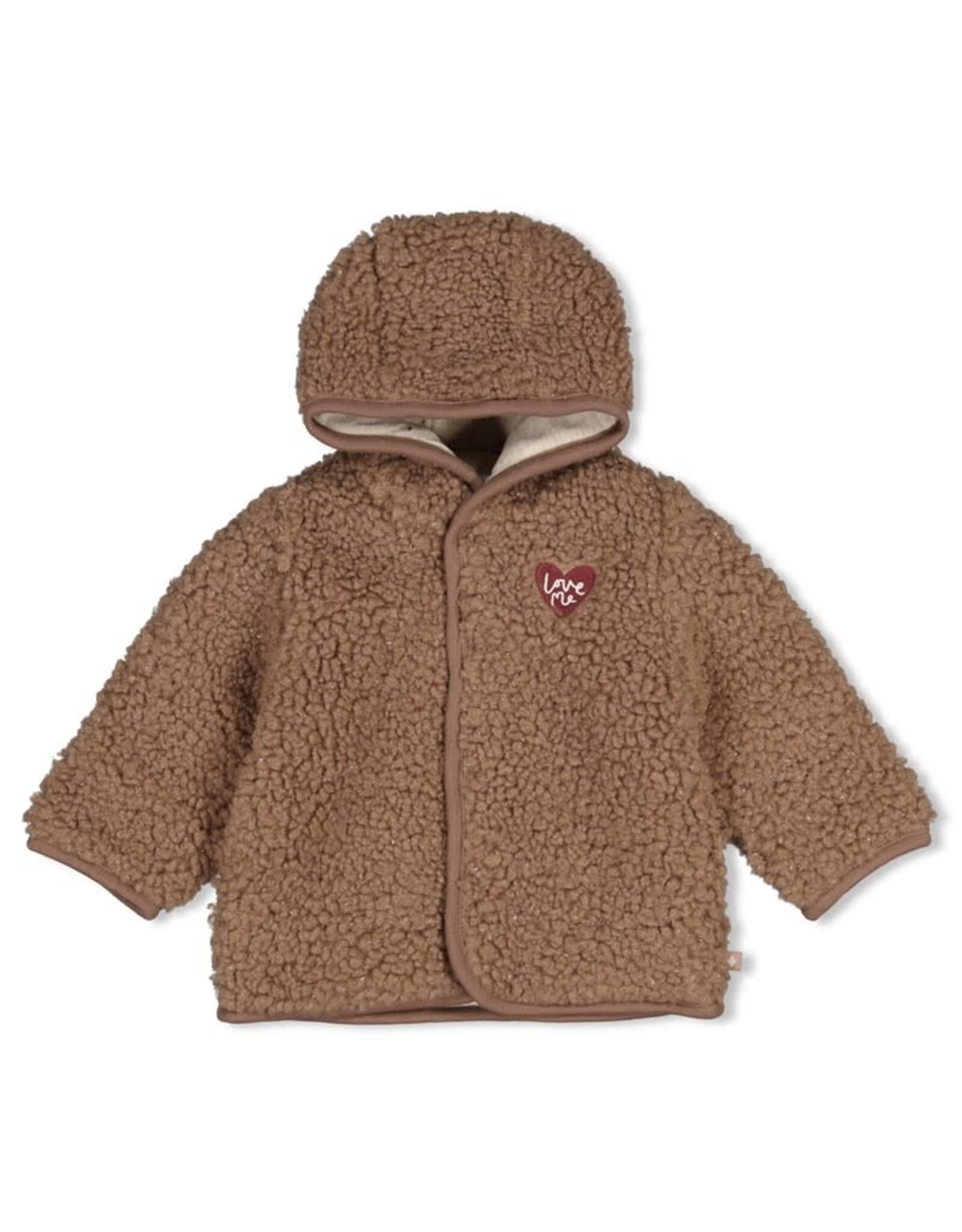 Feetje Bouclé omkeerbaar jasje met capuchon - My Little Love Taupe