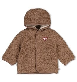 Feetje Bouclé omkeerbaar jasje met capuchon - My Little Love Taupe