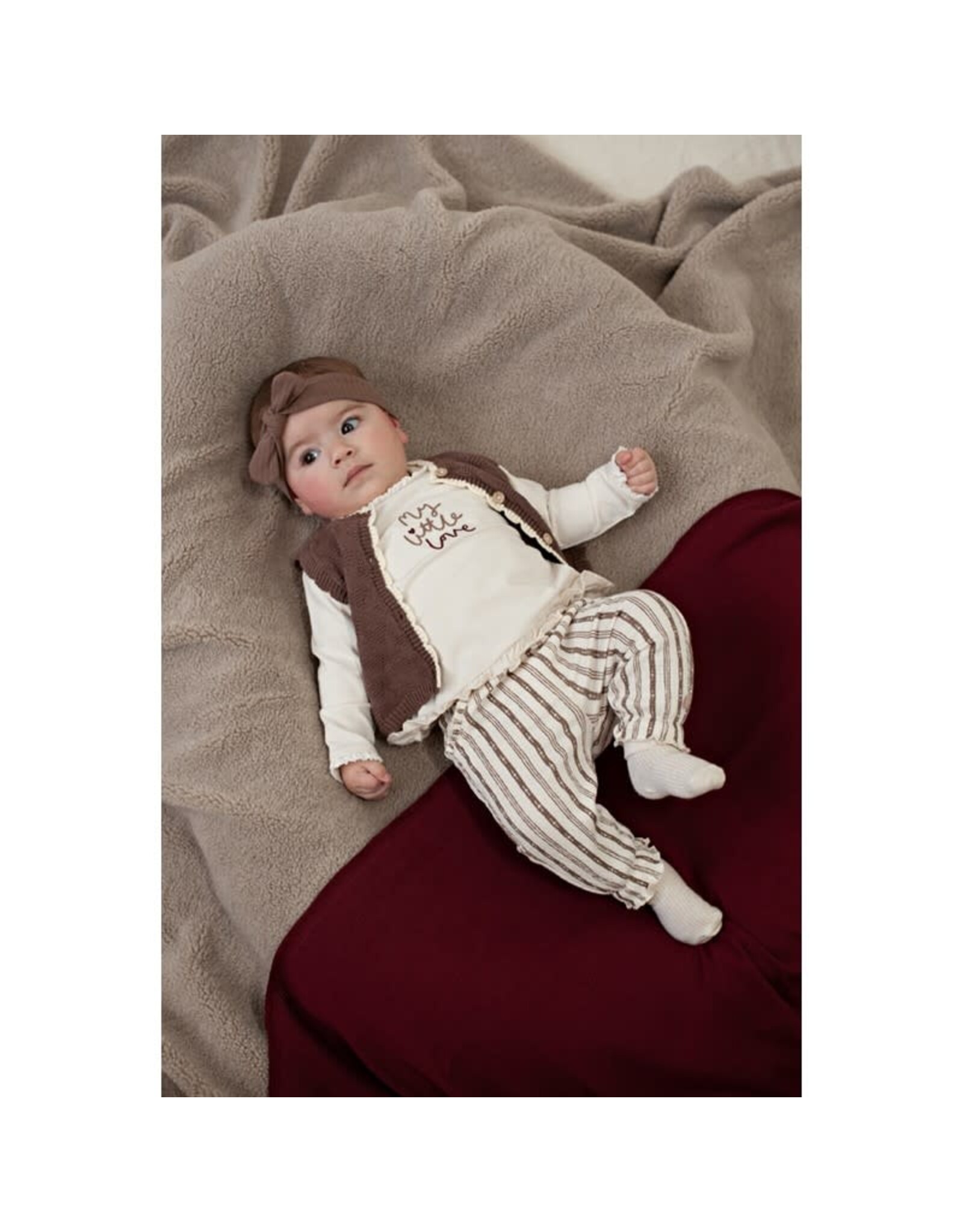 Feetje Broek streep - My Little Love Taupe