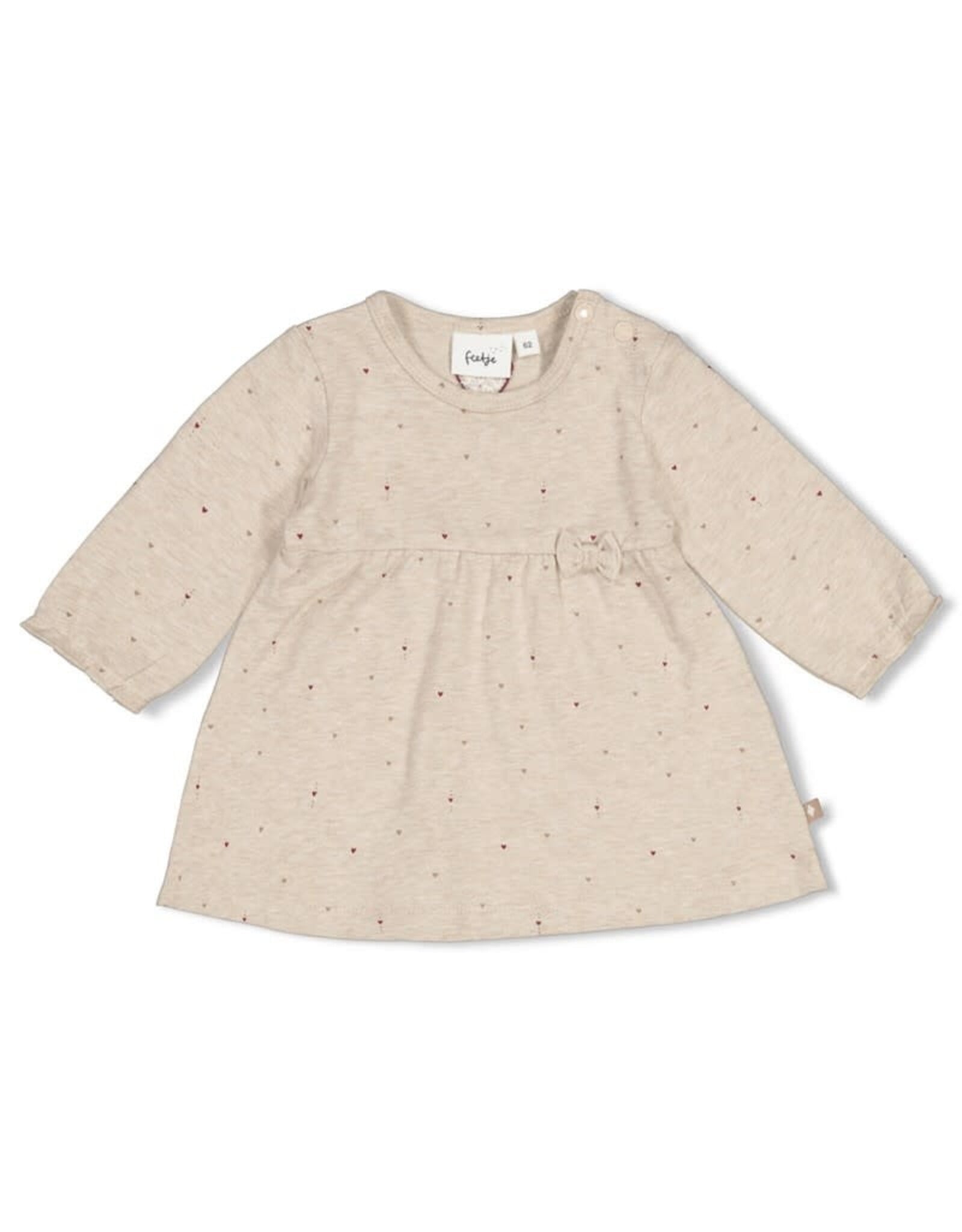 Feetje Jurk AOP - My Little Love Taupe melange