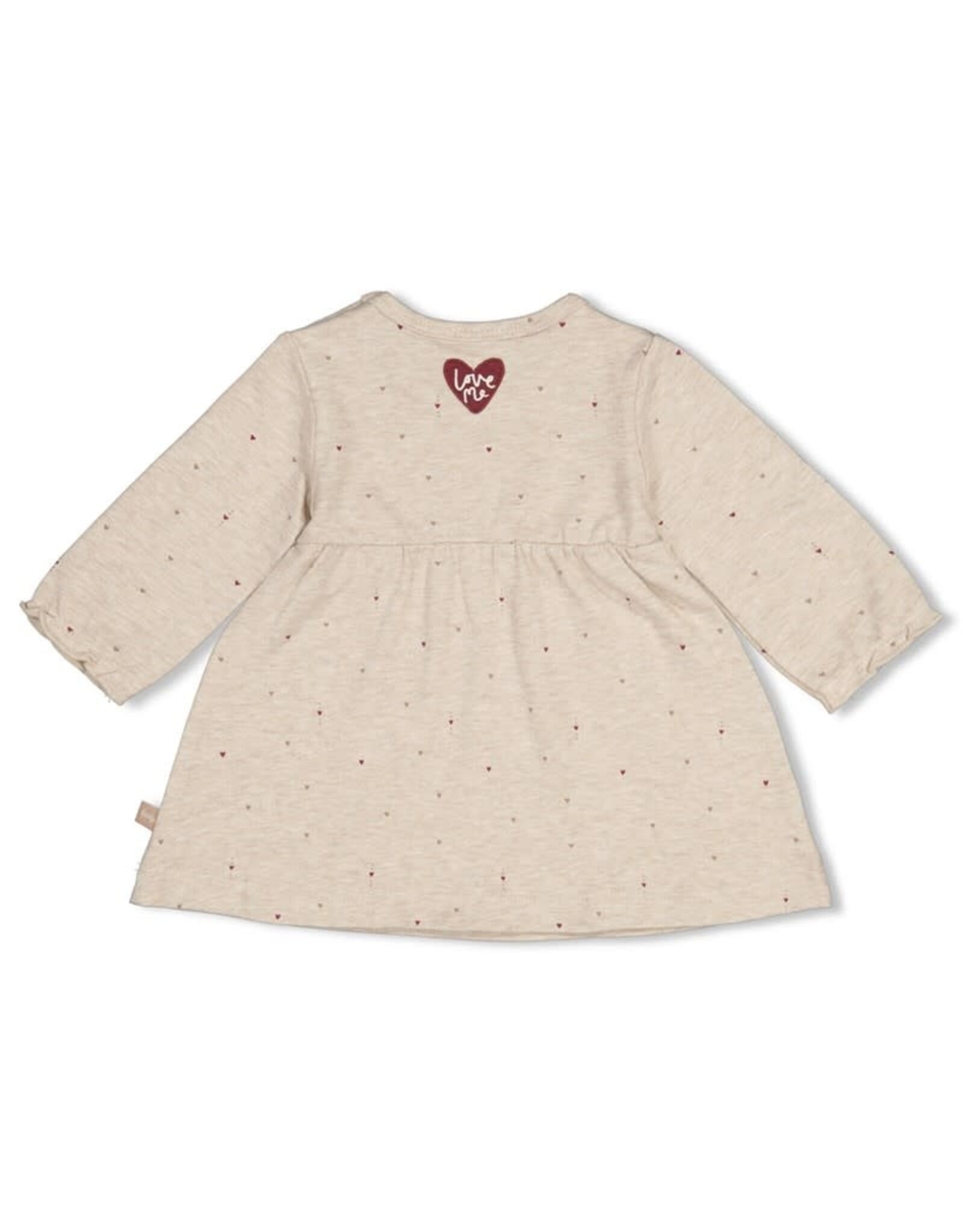 Feetje Jurk AOP - My Little Love Taupe melange