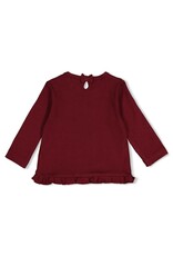 Feetje Longsleeve pointelle rib - My Little Love Bordeaux
