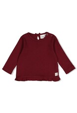 Feetje Longsleeve pointelle rib - My Little Love Bordeaux