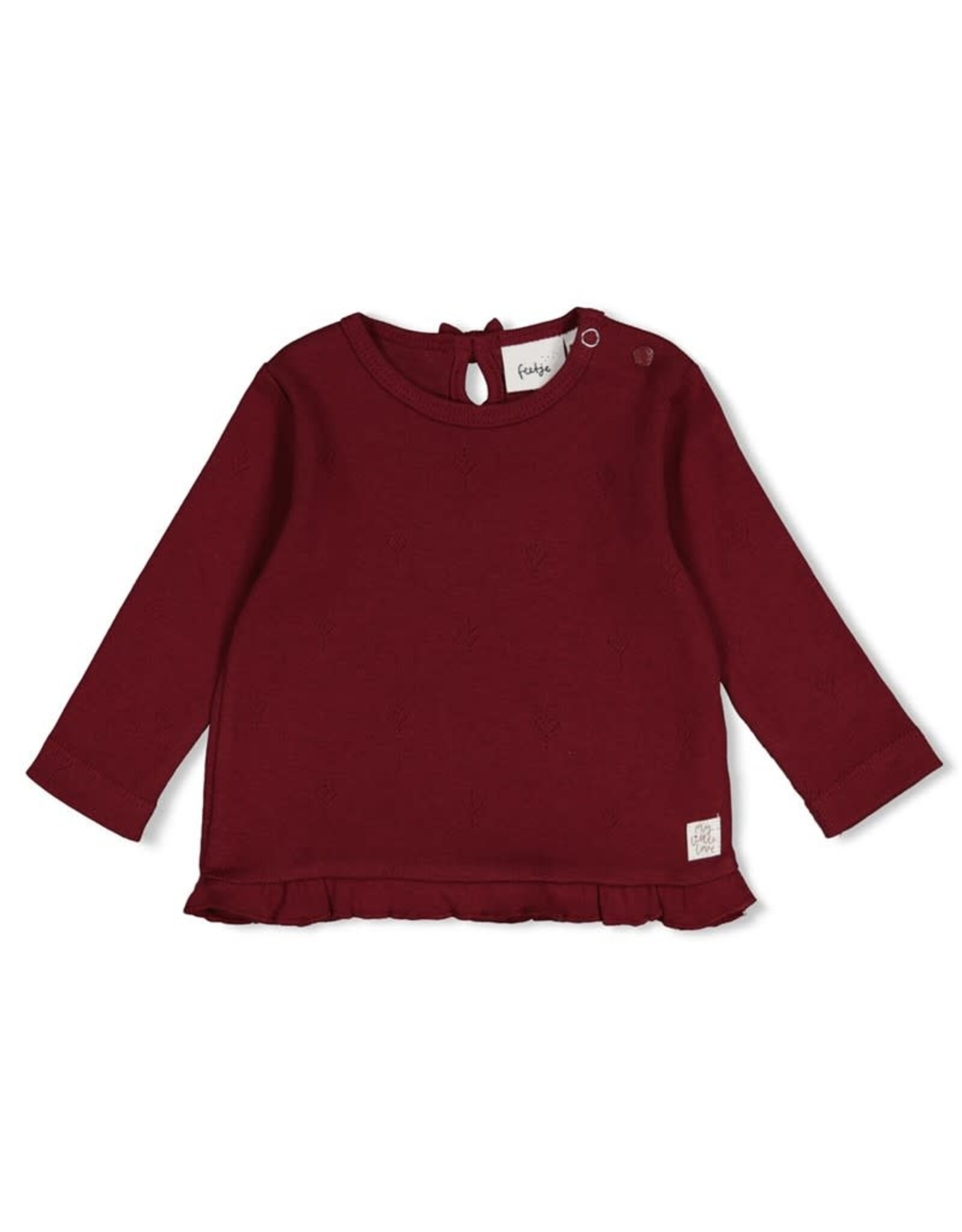 Feetje Longsleeve pointelle rib - My Little Love Bordeaux
