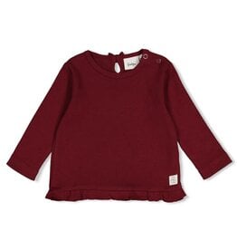 Feetje Longsleeve pointelle rib - My Little Love Bordeaux