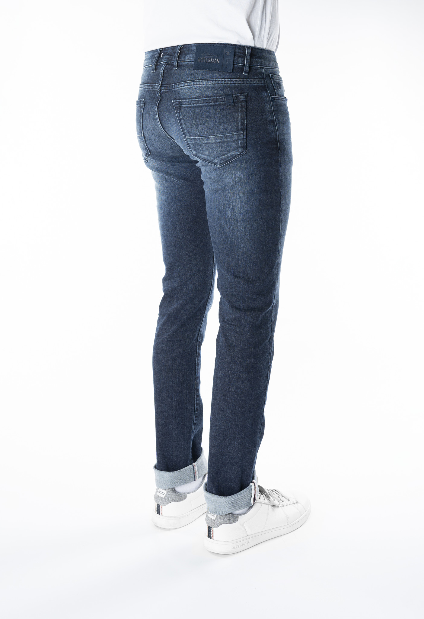 Donkerblauwe High Waist Jeans met Wassing - Uwantisell.nl