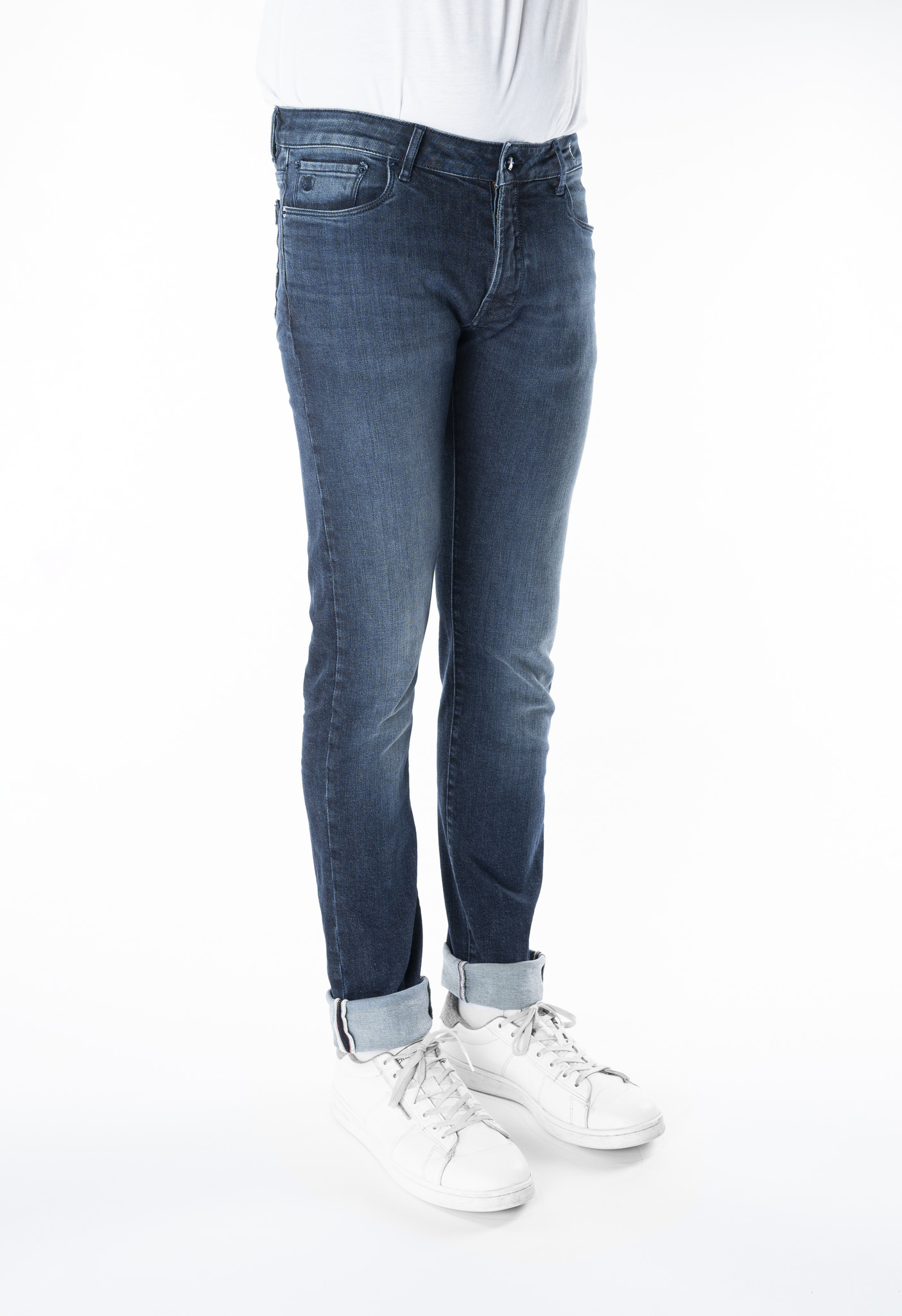 donkerblauwe jeans ribcage straight ankle jeans 72693-0089