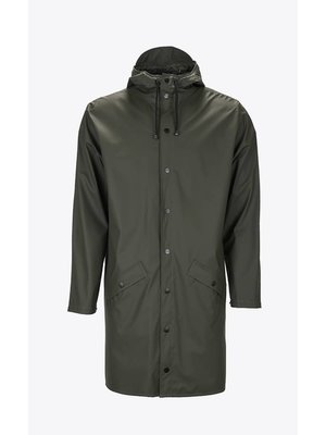 Rains Long Jacket Green Regnjakke