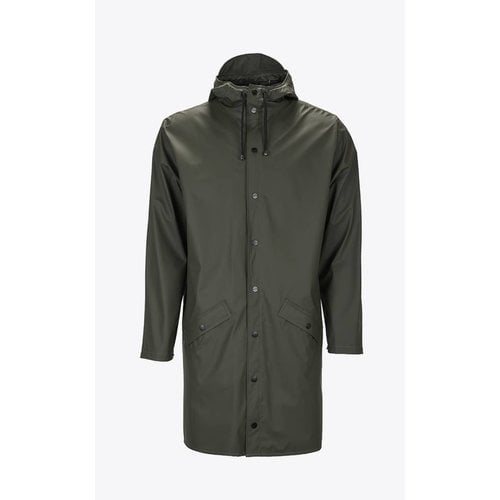 Rains Long Jacket Green Impermeabile