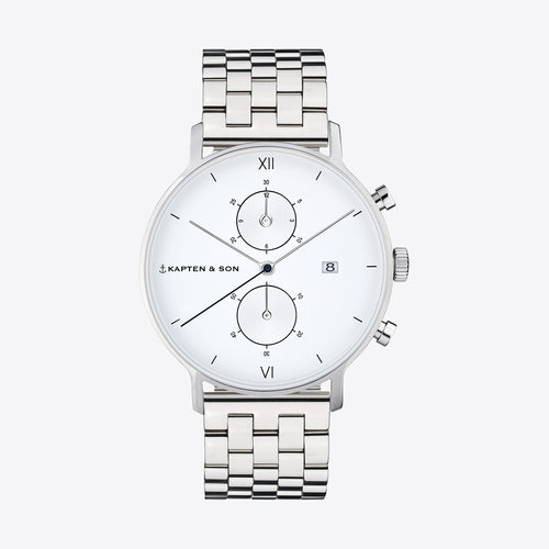 Kapten and Son Chrono Silver Steel Horloge Kapten and Son Chrono Silver Steel Horloge