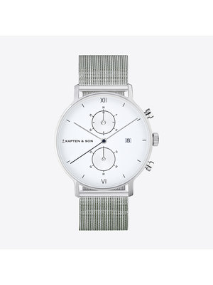 Kapten and Son Chrono Silver Mesh Montre