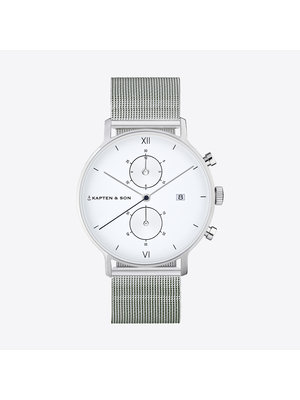 Kapten and Son Chrono Silver Mesh Watch