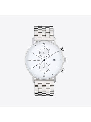 Kapten and Son Chrono Small Silver Steel Uhr