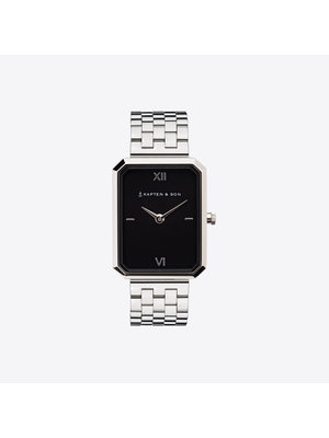 Kapten and Son Grace Silver Black Steel Montre