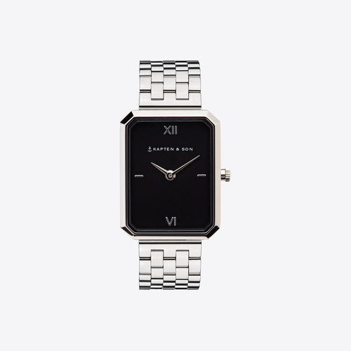 Kapten and Son Grace Silver Black Steel Montre