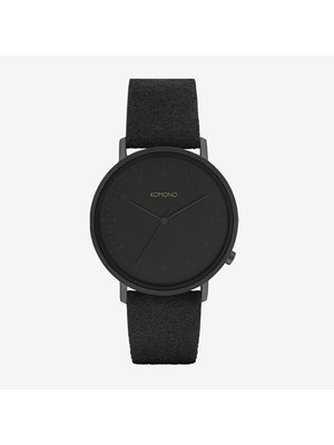 Komono Lewis Black Suede Uhr