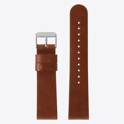 Komono Komono Leren Horlogeband 20 Cognac Silver Komono Komono Leren Horlogeband 20 Cognac Silver