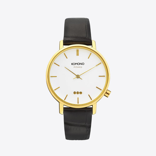 Komono Harlow Croco Black Horloge Komono Harlow Croco Black Horloge