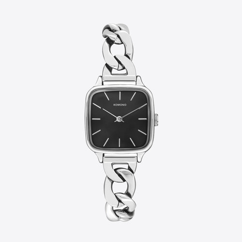 Komono Kate Revolt Silver Black Montre