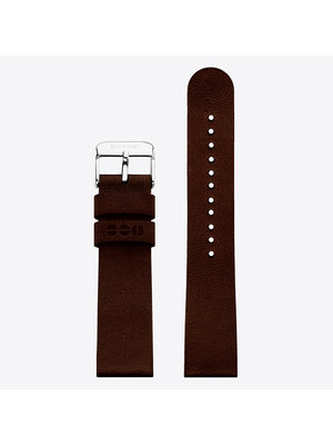 Komono Komono Leather Watch Strap 20 Chocolate Silver