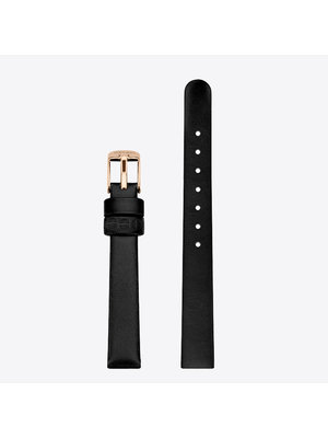 Komono Komono Leather Watch Strap 12 Black Rose Gold