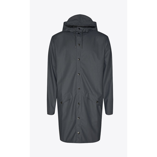 Rains Long Jacket Slate Impermeabile