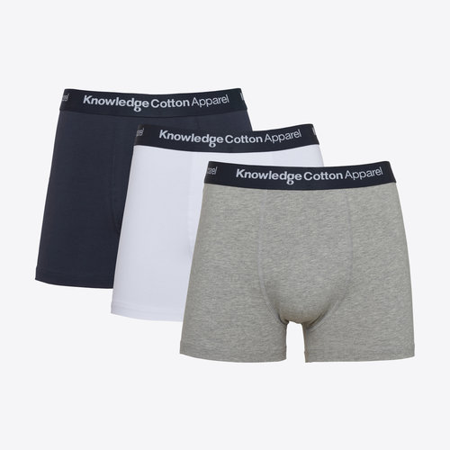 Knowledge Cotton Maple 3-Pack Grey Melange Underwear Knowledge Cotton Maple 3-Pack Grey Melange Underwear